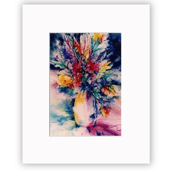 Vase Of Flowers - print in acid free mat - Picture 4 of 4